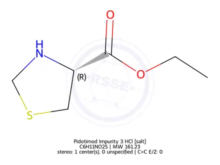 Chemical structure of Ethyl L-thiazolidine-4-carboxylate hydrochloride