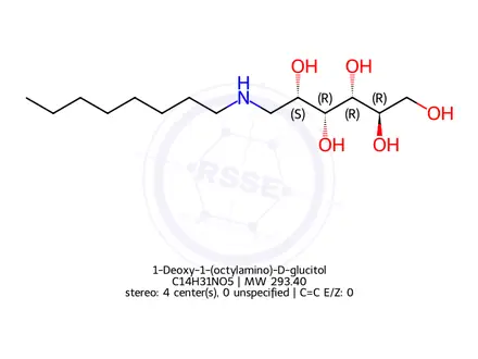 Chemical structure of 1-Deoxy-1-(octylamino)-D-glucitol