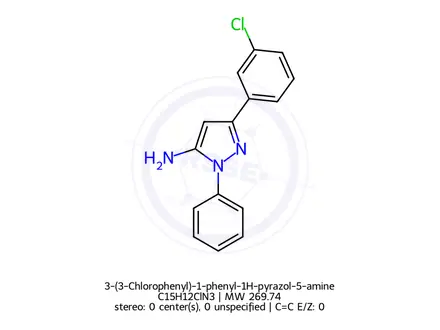 Chemical structure of 3-(3-Chlorophenyl)-1-phenyl-1H-pyrazol-5-amine