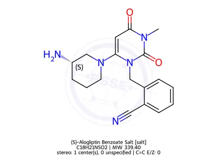 Chemical structure of (S)-Alogliptin Benzoate
