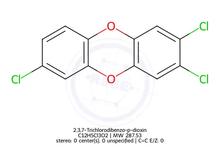 Chemical structure of 2,3,7-Trichlorodibenzo-p-dioxin