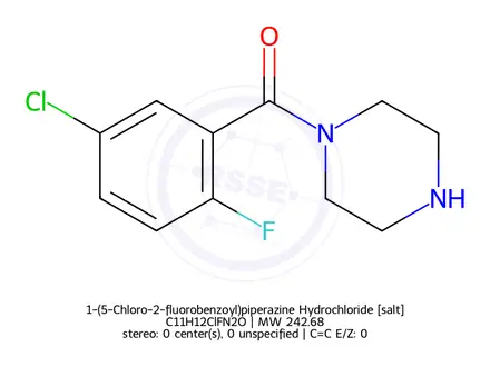 Chemical structure of 1-(5-Chloro-2-fluorobenzoyl)piperazine Hydrochloride
