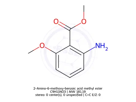 Chemical structure of 2-Amino-6-methoxy-benzoic acid methyl ester