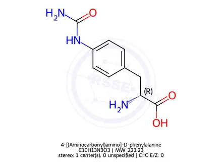 Chemical structure of 4-[(Aminocarbonyl)amino]-D-phenylalanine