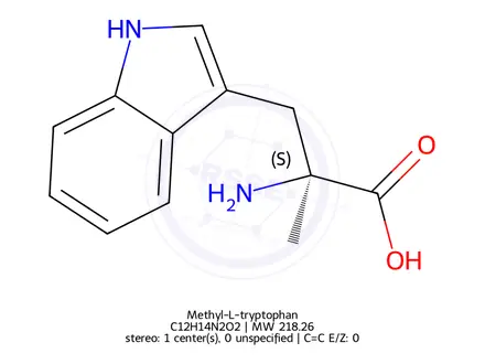 Chemical structure of α-Methyl-L-tryptophan