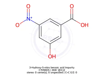 Chemical structure of 3-Hydroxy-5-nitro benzoic acid Impurity
