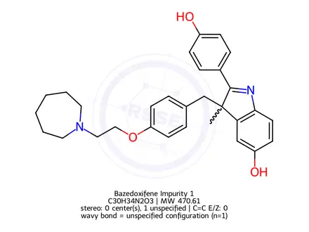 Chemical structure of Bazedoxifene Impurity 1