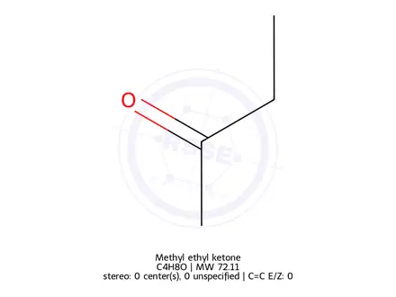 Chemical structure of Methyl ethyl ketone