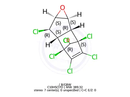 Chemical structure of Heptachlor Epoxide (Isomer B)