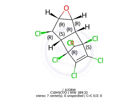 Chemical structure of Heptachlor Epoxide (Isomer A)