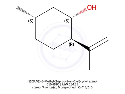 Chemical structure of (1S,2R,5S)-5-Methyl-2-(prop-1-en-2-yl)cyclohexanol