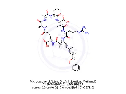Chemical structure of Microcystine LR(1,1ml, 10μg/ml, Solution, Methanol)