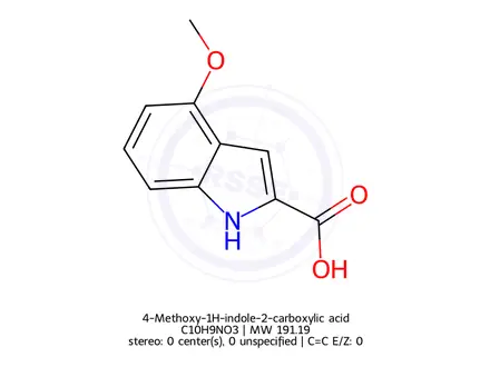 Chemical structure of 4-methoxy-1H-indole-2-carboxylic acid (BSC)