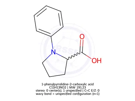 Chemical structure of 1-phenylpyrrolidine-2-carboxylic acid