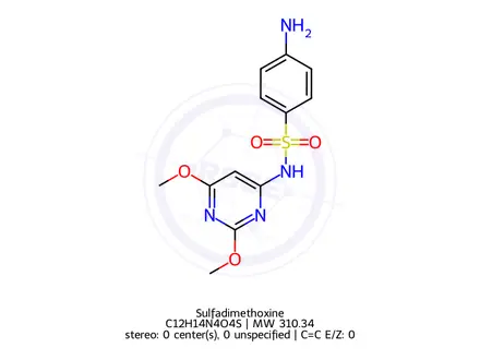 Chemical structure of Sulfadimethoxine
