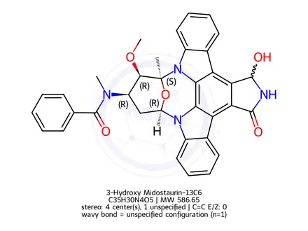 Chemical structure of 3-Hydroxy Midostaurin (Mixture of Diastereomers)