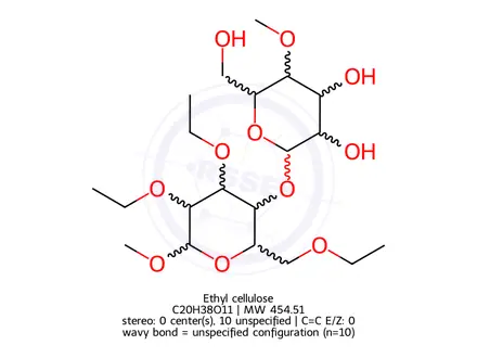 Chemical structure of Ethyl cellulose