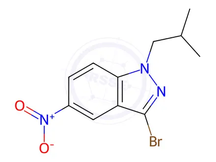 Chemical structure of 3-Bromo-1-isobutyl-5-nitro-1H-indazole