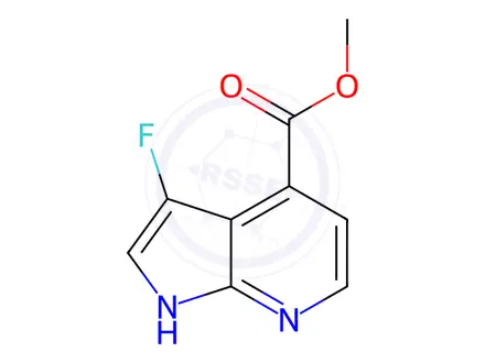 Chemical structure of methyl 3-fluoro-1H-pyrrolo[2,3-b]pyridine-4-carboxylate
