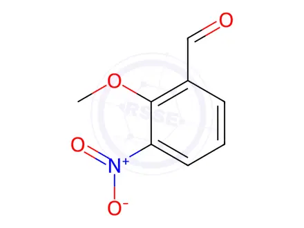 Chemical structure of Benzaldehyde, 2-methoxy-3-nitro-