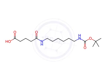 Chemical structure of Pentanoic acid, 5-[[6-[[(1,1-dimethylethoxy)carbonyl]amino]hexyl]amino]-5-oxo-