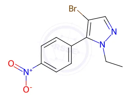 Chemical structure of 4-Bromo-1-ethyl-5-(4-nitrophenyl)-1H-pyrazole
