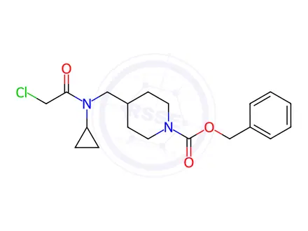 Chemical structure of Benzyl 4-((2-chloro-N-cyclopropylacetamido)methyl)piperidine-1-carboxylate