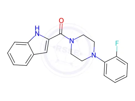 Chemical structure of (4-(2-Fluorophenyl)piperazin-1-yl)(1H-indol-2-yl)methanone