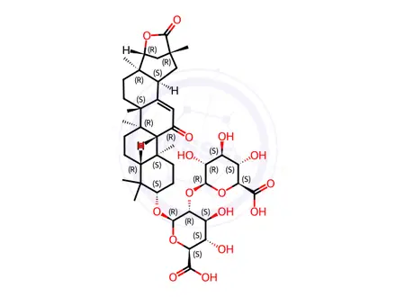 Chemical structure of Glycyrrhizic Acid Impurity 36 (Licoricesaponin E2)