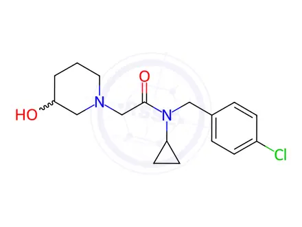 Chemical structure of N-(4-Chloro-benzyl)-N-cyclopropyl-2-(3-hydroxy-piperidin-1-yl)-acetaMide