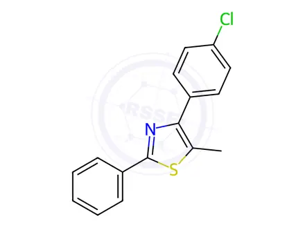 Chemical structure of Thiazole, 4-(4-chlorophenyl)-5-methyl-2-phenyl-