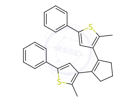 Chemical structure of Thiophene, 3,3'-(1-cyclopentene-1,2-diyl)bis[2-methyl-5-phenyl-