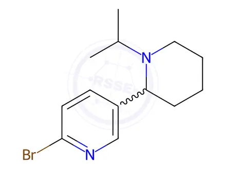 Chemical structure of 2-Bromo-5-(1-isopropylpiperidin-2-yl)pyridine