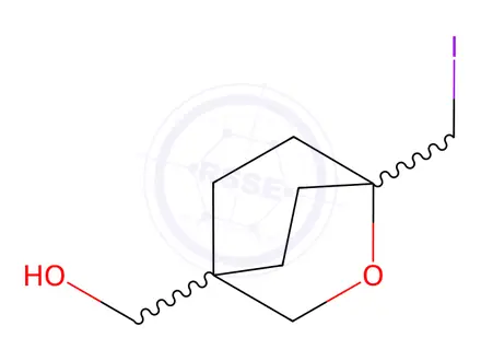 Chemical structure of 1-(iodomethyl)-2-oxabicyclo[2.2.2]octan-4-yl]methanol