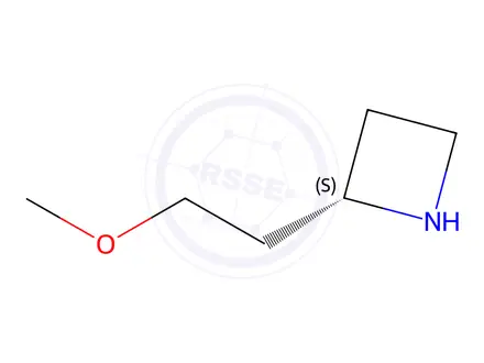 Chemical structure of Azetidine, 2-(2-methoxyethyl)-, hydrochloride (1:1), (2S)-
