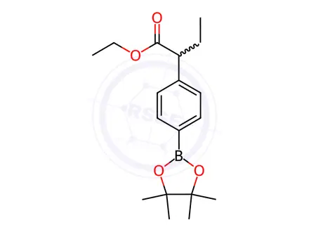 Chemical structure of 2-[4-(4,4,5,5-Tetramethyl-[1,3,2]dioxaborolan-2-yl)phenyl]butyric Acid Ethyl Ester