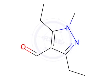 Chemical structure of 3,5-Diethyl-1-methyl-1H-pyrazole-4-carbaldehyde