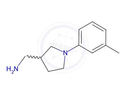 Chemical structure of {[1-(3-Methylphenyl)pyrrolidin-3-yl]methyl}amine dihydrochloride