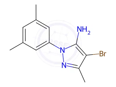 Chemical structure of 4-Bromo-1-(3,5-dimethylphenyl)-3-methyl-1h-pyrazol-5-amine