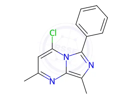 Chemical structure of 4-Chloro-2,8-dimethyl-6-phenylimidazo[1,5-a]pyrimidine