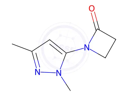 Chemical structure of 2-Azetidinone, 1-(1,3-dimethyl-1H-pyrazol-5-yl)-