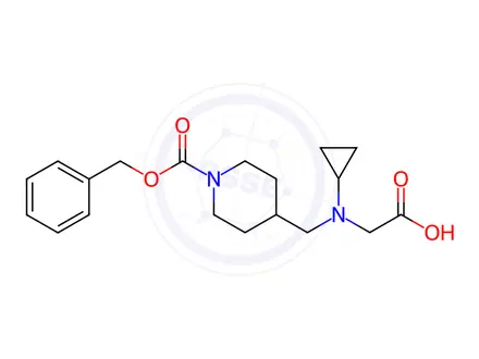 Chemical structure of 2-(((1-((Benzyloxy)carbonyl)piperidin-4-yl)methyl)(cyclopropyl)amino)acetic acid