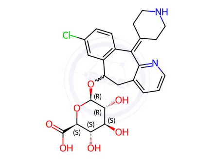 Chemical structure of 6-Hydroxy Desloratadine β-D-Glucuronide