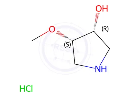 Chemical structure of (3R,4S)-4-methoxypyrrolidin-3-ol hydrochloride