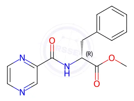 Chemical structure of Methyl (pyrazine-2-carbonyl)-D-phenylalaninate