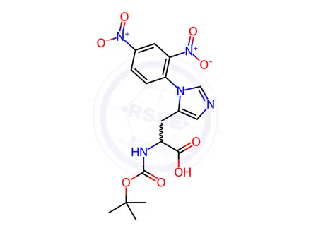 Chemical structure of N-alpha-Boc-Nim-2,4-dinitrophenyl-D-histidine·isopropanol