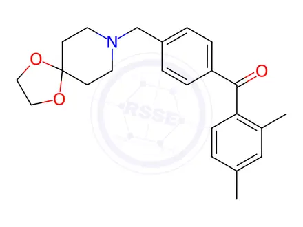Chemical structure of (4-((1,4-Dioxa-8-azaspiro[4.5]Decan-8-yl)methyl)phenyl)(2,4-dimethylphenyl)methanone