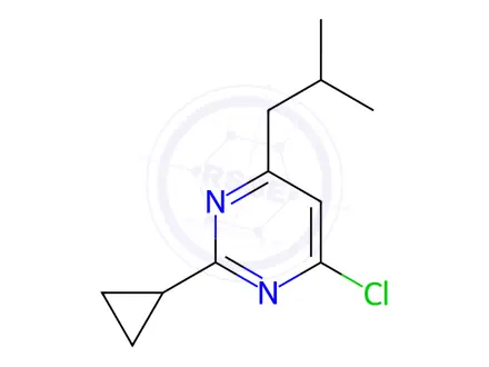 Chemical structure of 4-chloro-2-cyclopropyl-6-isobutylpyrimidine