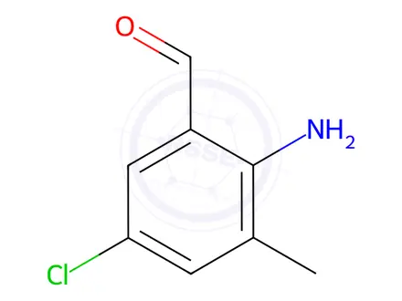 Chemical structure of Benzaldehyde, 2-amino-5-chloro-3-methyl-