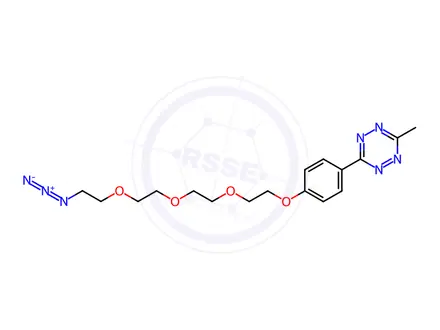 Chemical structure of 3-(4-(2-(2-(2-(2-azidoethoxy)ethoxy)ethoxy)ethoxy)phenyl)-6-methyl-1,2,4,5-tetrazine